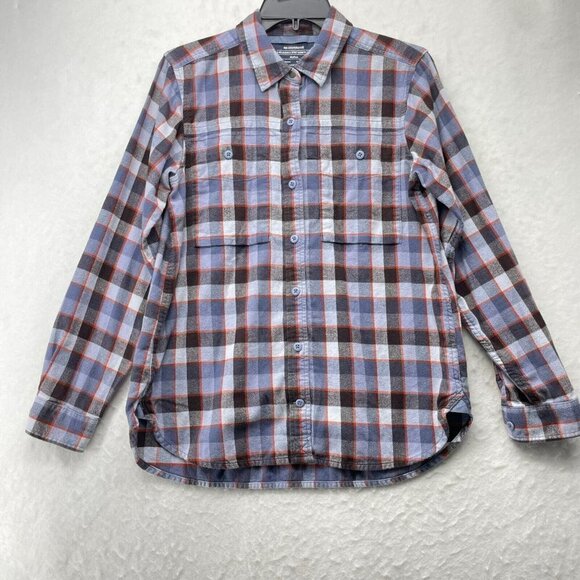 Rei Button-Up Shirt Men's Sz M Purple Flannel Plaid Collared Front Pockets - Picture 1 of 9